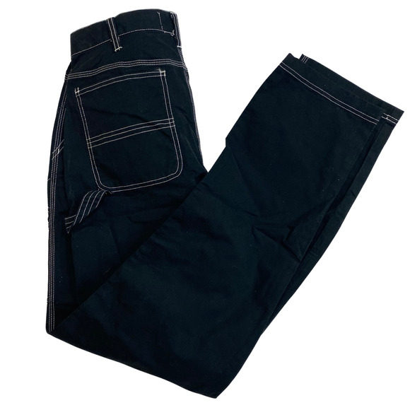 Houston White Carpenter Pants - Jet Black with White Stitching 35x30 BRAND NEW - Picture 4 of 4